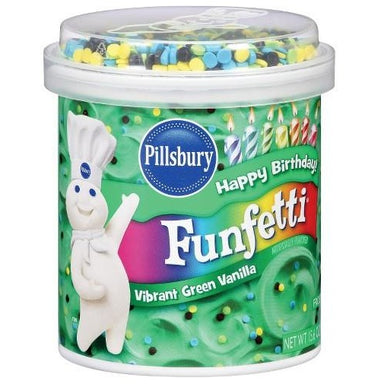 Pillsbury Funfetti Vibrant Green Vanilla Frosting (442g) 15.6oz - A Taste of the States