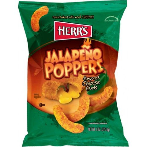 Herr's Jalapeño Poppers Cheese Curls (7oz) 198g - A Taste of the States